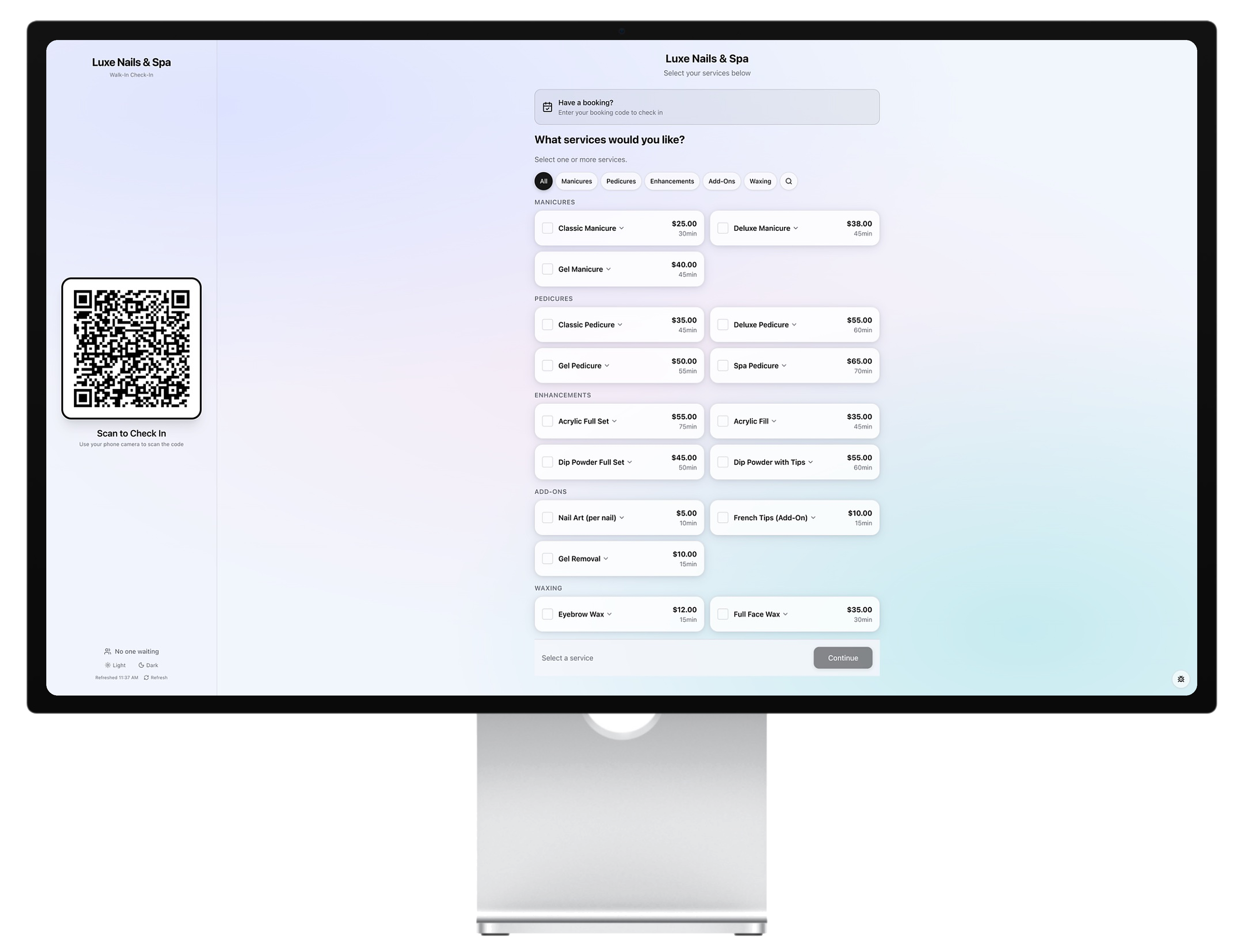 Kiosk check-in